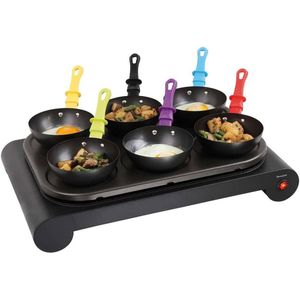 Livoo Mini wok - crêpe-ijzer en grillset - Crêpe machine - Zwart
