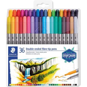 Staedtler viltstift dubbele ultrafijne punt set 36 kleuren