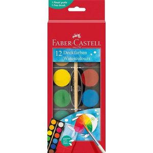 Waterverf Faber-Castell 12 kleuren met penseel