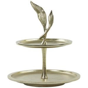 Light&living Etagere 2 laags Ø30x36 cm FOGLIA goud