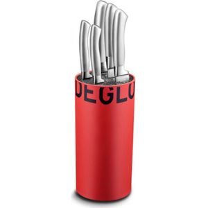 Déglon Oryx® Groot Rood Messenblok met 5 Messen - Elegant en Functioneel