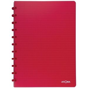Atoma Trendy schrift, ft A4, 144 bladzijden, commercieel geruit, transparant rood