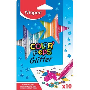 Maped Color'Peps Glitter viltstift, etui van 10 stuks, assorti