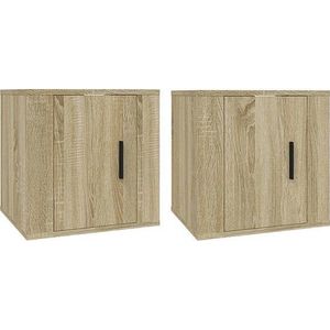 VidaXL TV-wandmeubels 2 st 40x34,5x40 cm Sonoma Eikenkleurig