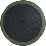 Home67 Vloerkleed Jute Rond Antraciet Green ø200 cm