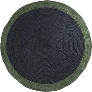 Home67 Vloerkleed Jute Rond Antraciet Green ø200 cm