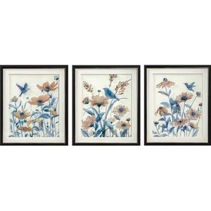 Schilderij DKD Home Decor 50 x 2 x 60 cm Blommor Shabby Chic (3 Onderdelen)