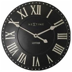 NeXtime klok 3083zw London Roman, Ø34.5 cm, Wall, BlackWit