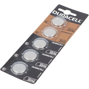 5x Duracell CR2016 lithiumbatterij