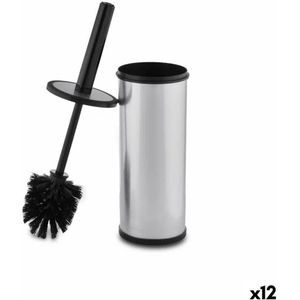 Toiletborstel Zwart Ziverachtig Plastic (9 x 37 x 9 cm) (12 Stuks)