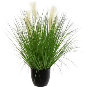 Atmosphera Kunstplant Spice - Riet met pot - Ø100xH90cm - Groen