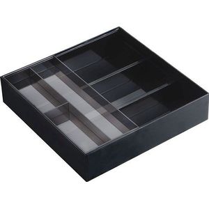 Yamazaki Extendable cutlery tray with slide - Tower - black - Zwart