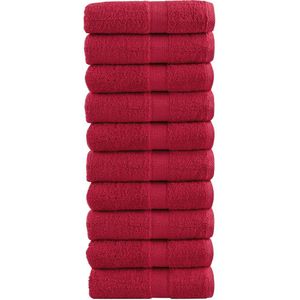 Washandjes 10 st 600 g/m 30x30 cm 100% katoen rood