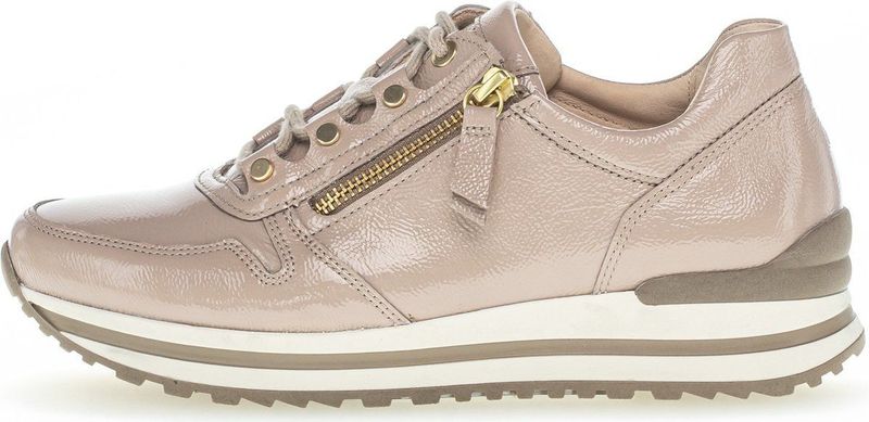 Gabor - 96.527 - Dames Sneakers - Beige - Lak met Gouden Details
