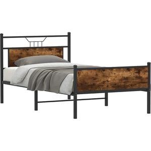 Bedframe zonder matras hout gerookt eikenkleurig 100x200 cm