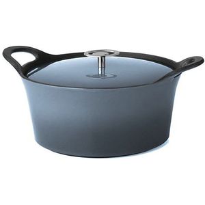 Cuisinox Volcan Gietijzeren Braadpan 24 cm 3.4L Denim Blue - Perfect voor braden en stoven