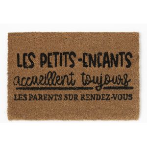 J-Line Petits-Enfants deurmat voor binnen & buiten - kokosvezel - naturel - zwart