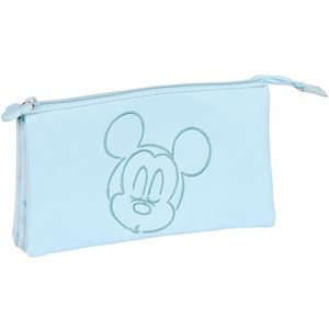 Pennenetui met 3 vakken Mickey Mouse Clubhouse Baby Licht Blauw (22 x 12 x 3 cm)