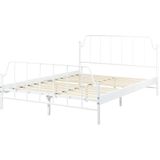 Beliani MAURESSAC - Tweepersoonsbed - Wit - 140 x 200 cm - Metaal