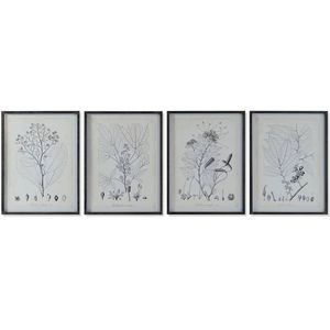 Schilderij DKD Home Decor Modern Botanische planten 45 x 2,5 x 60 cm (4 Stuks)