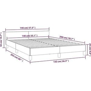 VidaXL Bedframe met Hoofdbord Kunstleer Cappuccino 140x200 cm