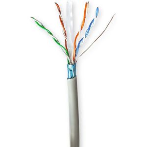 Netwerk Kabel Rol - CAT6 - Stranded - F/UTP - CCA - 50.0 M - Binnenshuis - Rond - PVC - Grijs