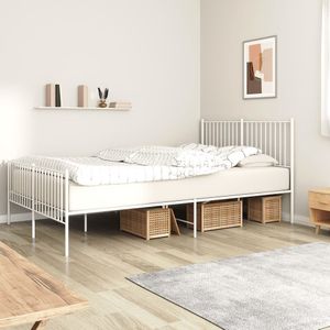 VidaXL Bedframe Metaal Wit 150x200 cm