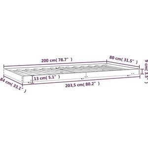 vidaXL - Bedframe - zonder - matras - massief - grenenhout - 80x200 - cm