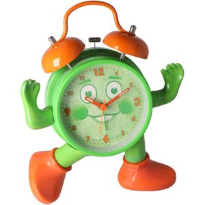 ABC leert speels de tijd, ticki tack de wekker voor kinderen groen oranje, inclusief batterij