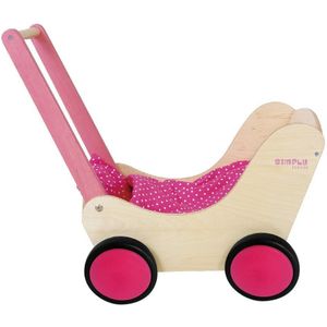 Simply for Kids Houten Poppenwagen Roze