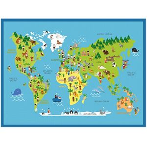 Intrada Speelkleed Wereldkaart 90x120 cm Polyamide