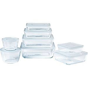 Cook & Freeze Ovenschaal Met Deksel - Set van 8 Stuks - Glas - Pyrex