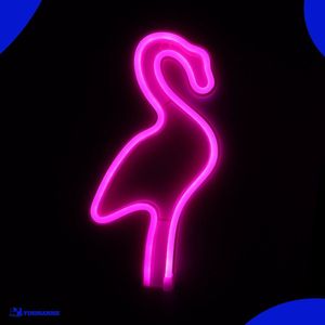Neon Lamp - Flamingo - Incl. 3 Batterijen - 29 x 14 cm