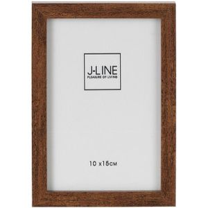 J-Line fotolijst - fotokader Basic - hout - donkerbruin - extra small - 4 stuks