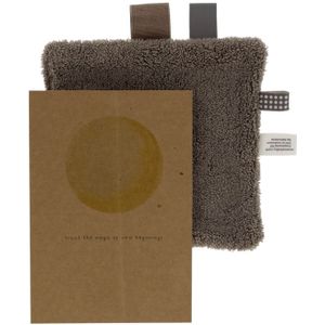 Snoozebaby Geboortekaart gift set - Warm Brown (birth card + envelope + comfort toy gift)