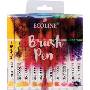 Talens Ecoline Brush pen, etui met 20 stuks in geassorteerde kleuren