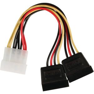 Valueline Vlcp73520v015 Interne Stroom Splitterkabel Molex Mannelijk - 2x Sata 15-pins Vrouwelijk...