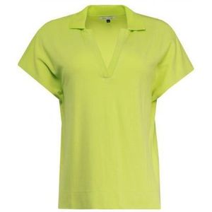 Atelier Tricoté - Basic Poloshirt - Groen - 89% Viscose, 10% Polyester, 1% Elastaan