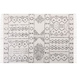 Beliani ALKENT - Shaggy tapijt - Wit - 160 x 230 cm - Wol