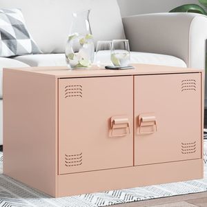 vidaXL - Salontafel - 67x50x44 - cm - staal - roze