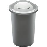 Plafor Top Bin, Prullenbak voor afvalscheiding - 50L – Zilver- Afvalbak voor gemakkelijk Afval Scheiden en Recycling - Afvalemmer - Vuilnisbak voor Huishouden, Keuken en Kantoor - Afvalbakken - Recyclen