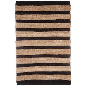 Tapijt jute zwarte streep - vloerkleed 90 x 60 cm