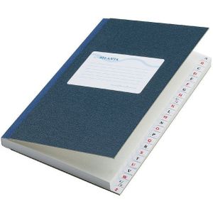 Notitieboek Atlanta met alfabet gelineerd blauw | 5 stuks