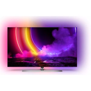 PHILIPS 65OLED876/12 - OLED TV - 4K UHD Android - Vierzijdig Ambilight - Grijsblauw metallic