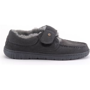 Warmbat - Melton Suede - Heren Pantoffels - Donkergrijs - Suède Wol