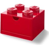 LEGO vierkante opbergbox 4 noppen 15,8 x 11,3 cm - Rood
