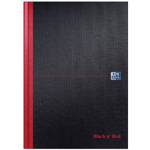 Oxford BLACK N' RED gebonden boek, 192 bladzijden, ft A4, blanco 5 stuks