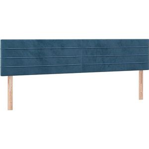 vidaXL Hoofdborden 2 st 100x5x78/88 cm fluweel donkerblauw