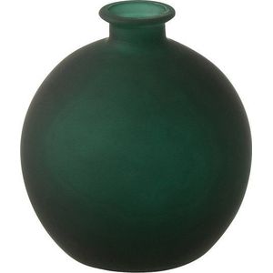 J-Line vaas Bal - glas - mat groen - small - 17.00 cm hoog