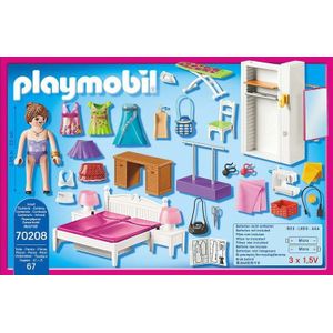 PLAYMOBIL Dollhouse Slaapkamer met mode ontwerphoek - 70208